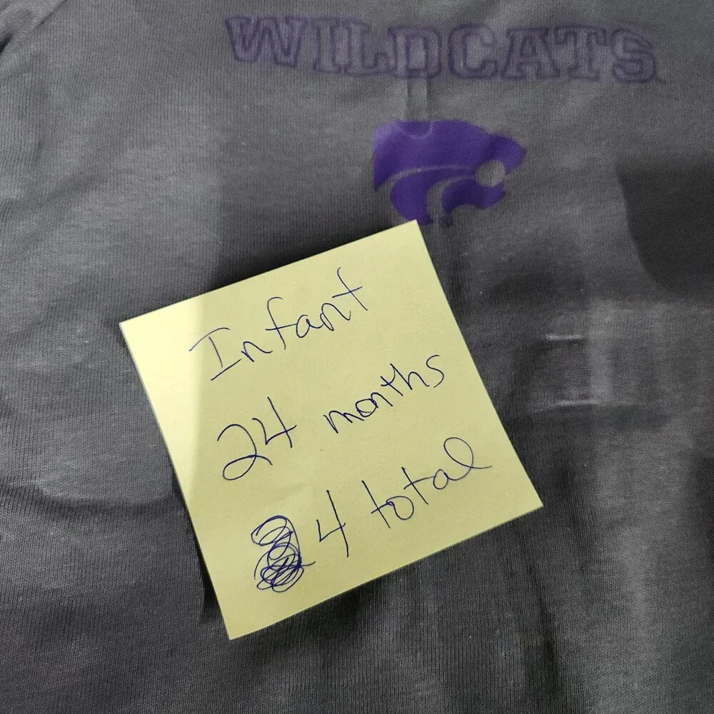 Nike Kansas State Wildcats 3 Piece Infant Bodysuit Pants Set 24M Gray Purple 148